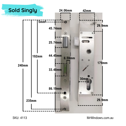 CiiLock Doors - Handle, Lock Cylinder, Lock Body, lift off hinge