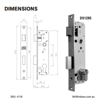 DS1400/0 Hunter Hinged Door lock - complete kit - inc