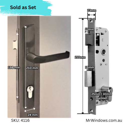 DS1400/0 Hunter Hinged Door lock - complete kit - inc