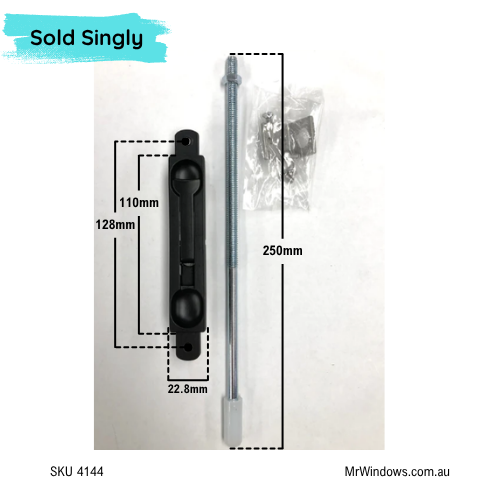 Flushbolt - recessed sold singly - Black