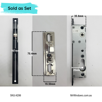 Quattro Sliding Security door Lock - EXCLUDES cylinder