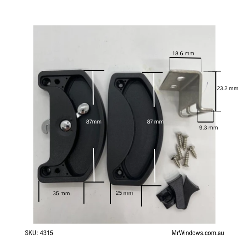 FLYSCREEN latch kit - Doric DS153/N - 2 Lite Handle Set