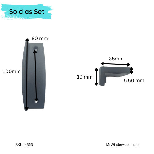 Flyscreen handles - OBSOLETE Bradnams insect doors - sold as set