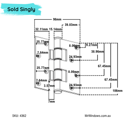 AWS Hinge Entry - sold singly