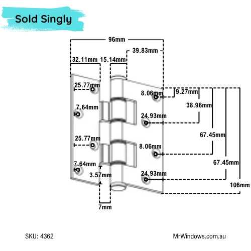 AWS Hinge Entry - sold singly