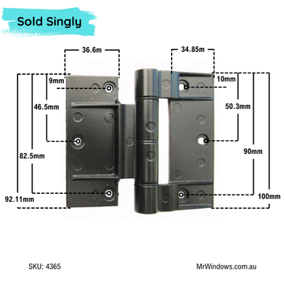HINGES - Fairview MK2 + Elite aluminium door hinge - 1 x hinge for sale