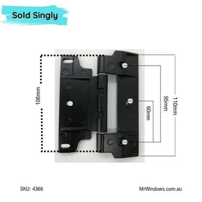 Hinge - suits Fairview Mk2 doors - Black