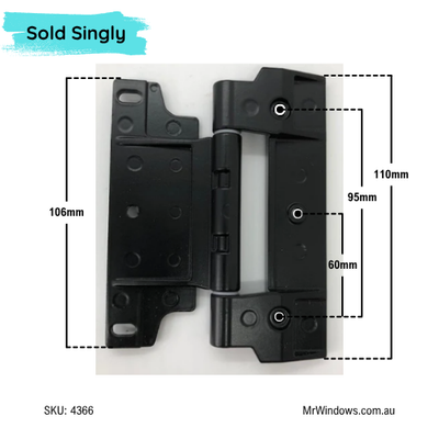 Hinge - suits Fairview Mk2 doors - Black