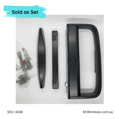 Sliding door handle- suits CiiLock doors- Full Kit- Non-Keyed