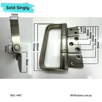 Centor bifold hinge and handle set (flat style handle) offset hinge