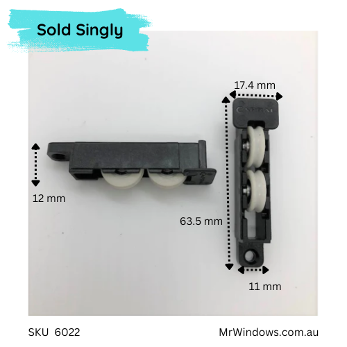 Windows rollers - suits Capral Urban series - Double Bogey - Sold singly