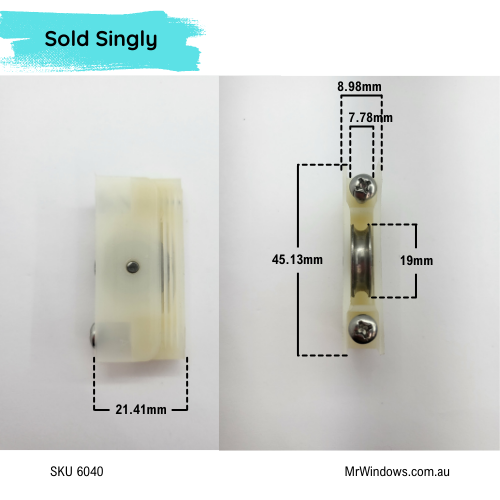 Window rollers - suit Cowdroy MKII Sashless TT52000 - sold singly