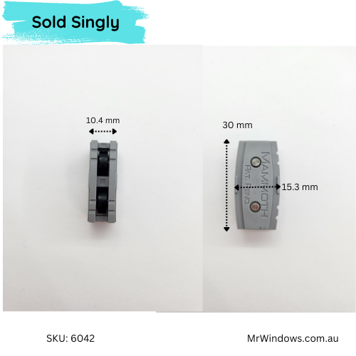 Window rollers - suits Dowell - Mammoth - Wafer Grey- Sold singly