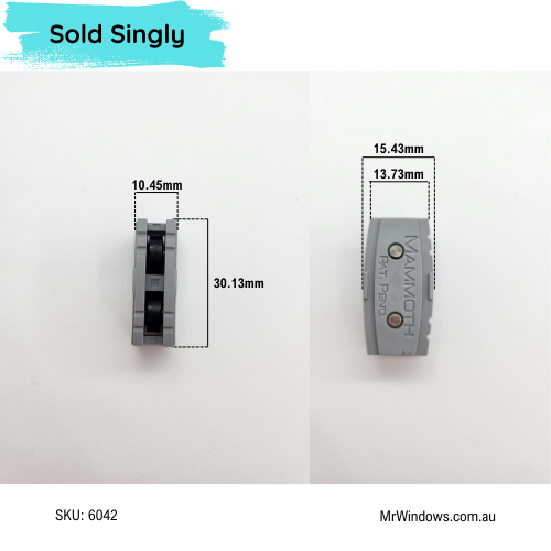 Window rollers - suits Dowell - Mammoth - Wafer Grey- Sold singly