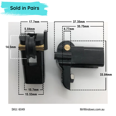 Sliding window rollers - suit Jason Windows - SET  LH & RH