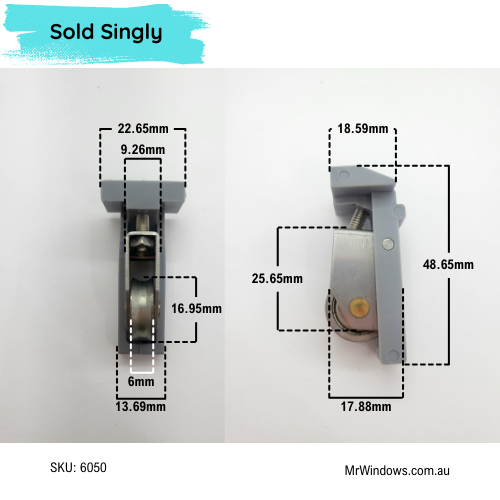 Window rollers - suit Jason Aluminium windows - sold singly