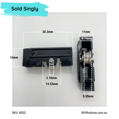 Window rollers - suits Capral, G James school series - DR232/52 - Sold singly