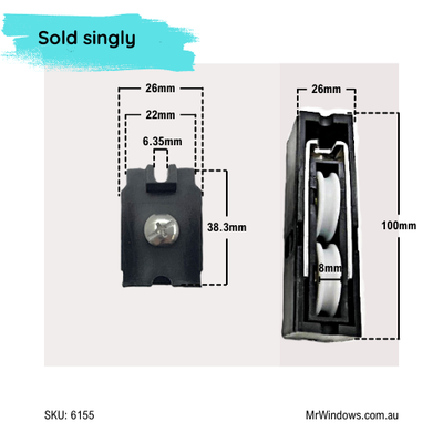 Door Rollers - suits AWS and more - Sold singly