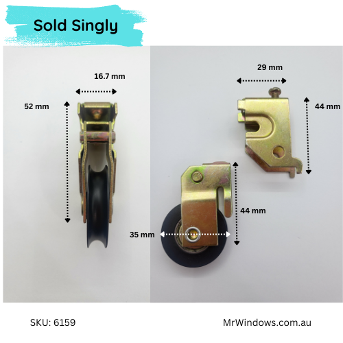 Sliding door rollers -suit Boral KM Cyclone,  G James doors- sold singly