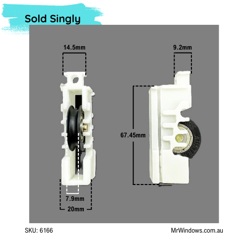 Door rollers - suits old Bradnams SD1 series - Sold singly