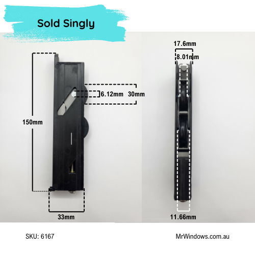 Roller suit Capral 900 series doors - Double Bogey- Sold singly