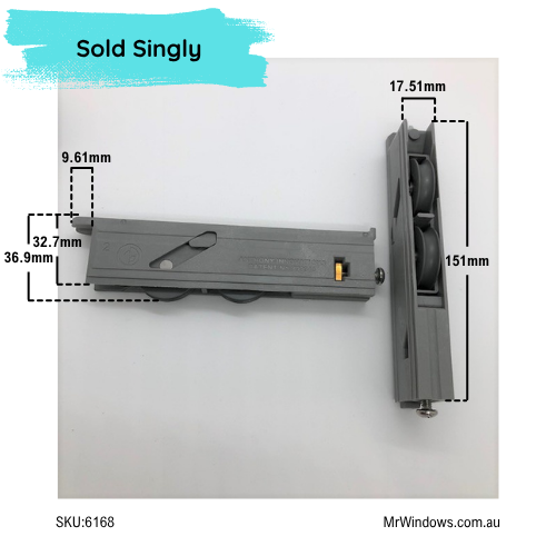 Door rollers - Capral 900 Series - Tandem Door Roller - 100kg - Sold singly