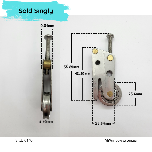 Sliding door roller - suits numerous applications and brands - slimline