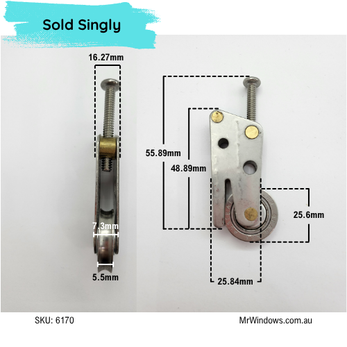 Sliding door roller - suits numerous applications and brands - slimline