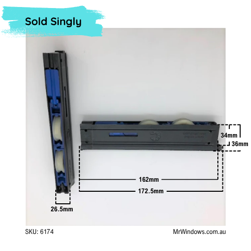 Door Roller double bogey to suit Heavy doors - rated to 100kgs each