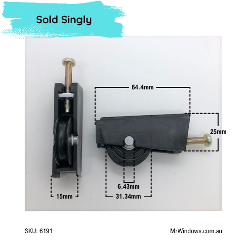 Sliding Door Roller - suits Dowell, Crane- Sold singly
