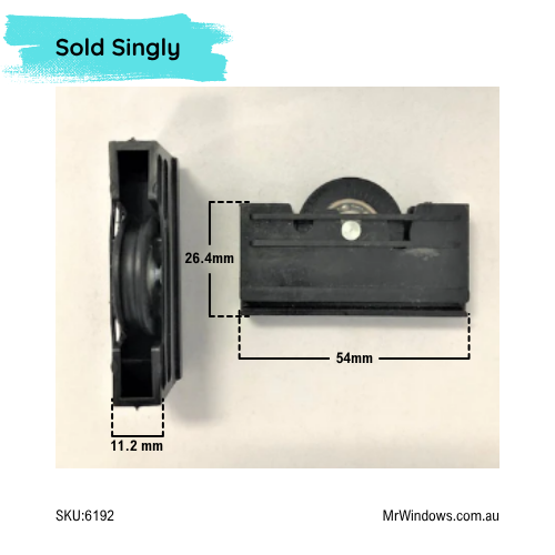 Door rollers - suit Dowell, Nu-Look - Acetal Tyre - Sold singly