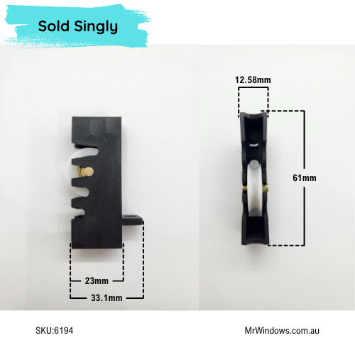 Door rollers - suit Dowell, Nu-Look, Lidco Doors - Sold singly