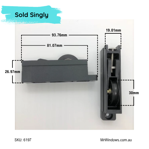 Sliding door rollers - suits JG doors - Adjustable