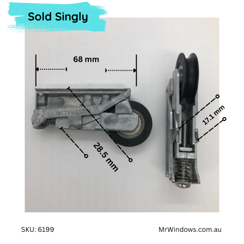 Door Roller Carriage & Rollers Nylon Roller- Sold singly