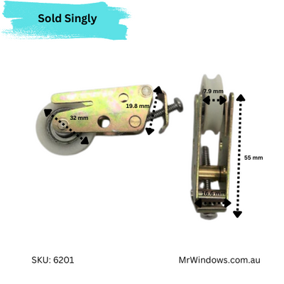 Sliding door roller - suits numerous applications and brands - slimline