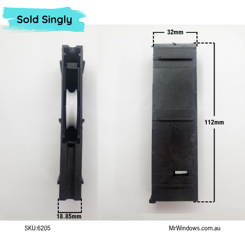 Door roller - suit Lidco doors - Nylon roller - Sold singly - DR245/2