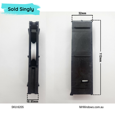 Door roller - suit Lidco doors - Nylon roller - Sold singly - DR245/2