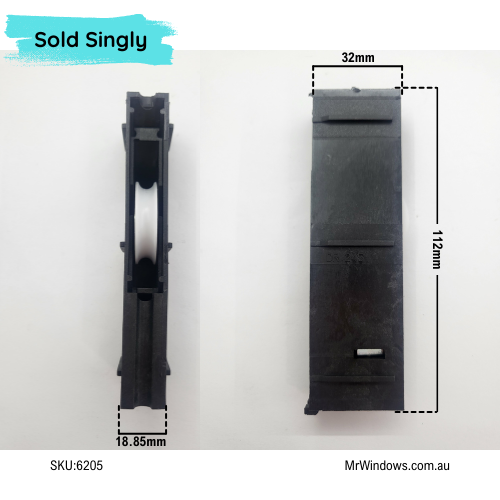 Door roller - suit Lidco doors - Nylon roller - Sold singly - DR245/2