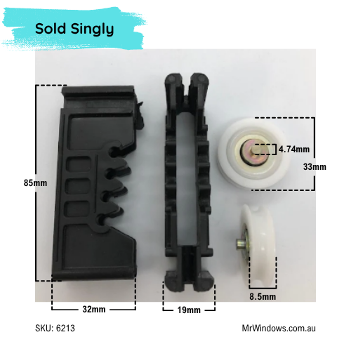 Door rollers - suit Robb & Brown, Frontline, Curtains Doors - Sold singly