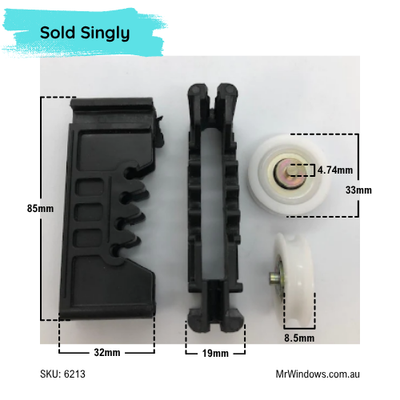 Door rollers - suit Robb & Brown, Frontline, Curtains Doors - Sold singly