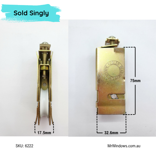 Door roller - suits Naco, Trend doors - 18mm Flares - Sold singly