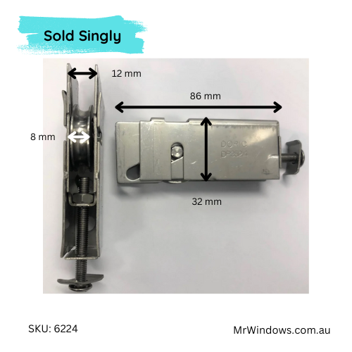 Rollers - suit Trend, Naco Doors- Flared stainless steel roller- Sold singly