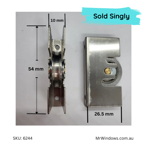 Door roller - S/S - suits Pronger, Lidco - Sold singly