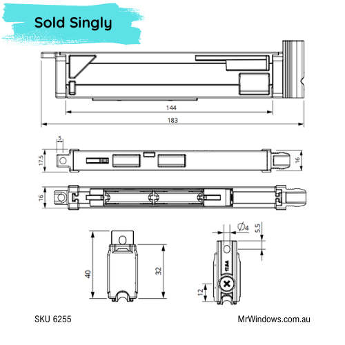 Door roller - suits Alspec replacement -  double bogey