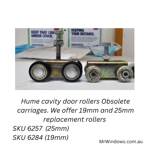 roller replacement and axel kit   - suits obsolete Hume doors carriages