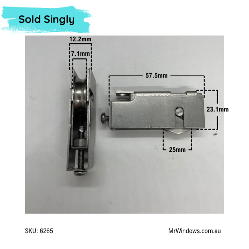 Sliding Door Roller Carriage & Roller SS - sold singly