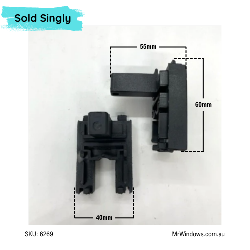 EZIAL 40mm sliding door lockstile end cap- Sold singly