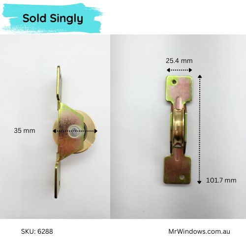 Door Roller - Kegler bearing - BRASS tyre