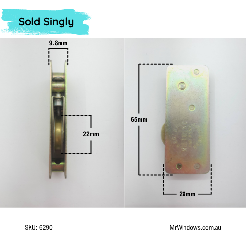 Sliding door rollers - Heavy Duty rollers -10mm wide