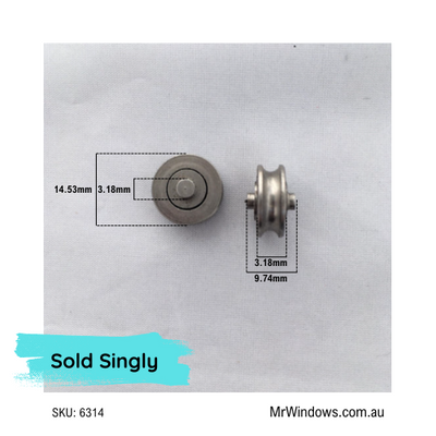Roller only - Stainless Steel wheel - 14.0mm diameter